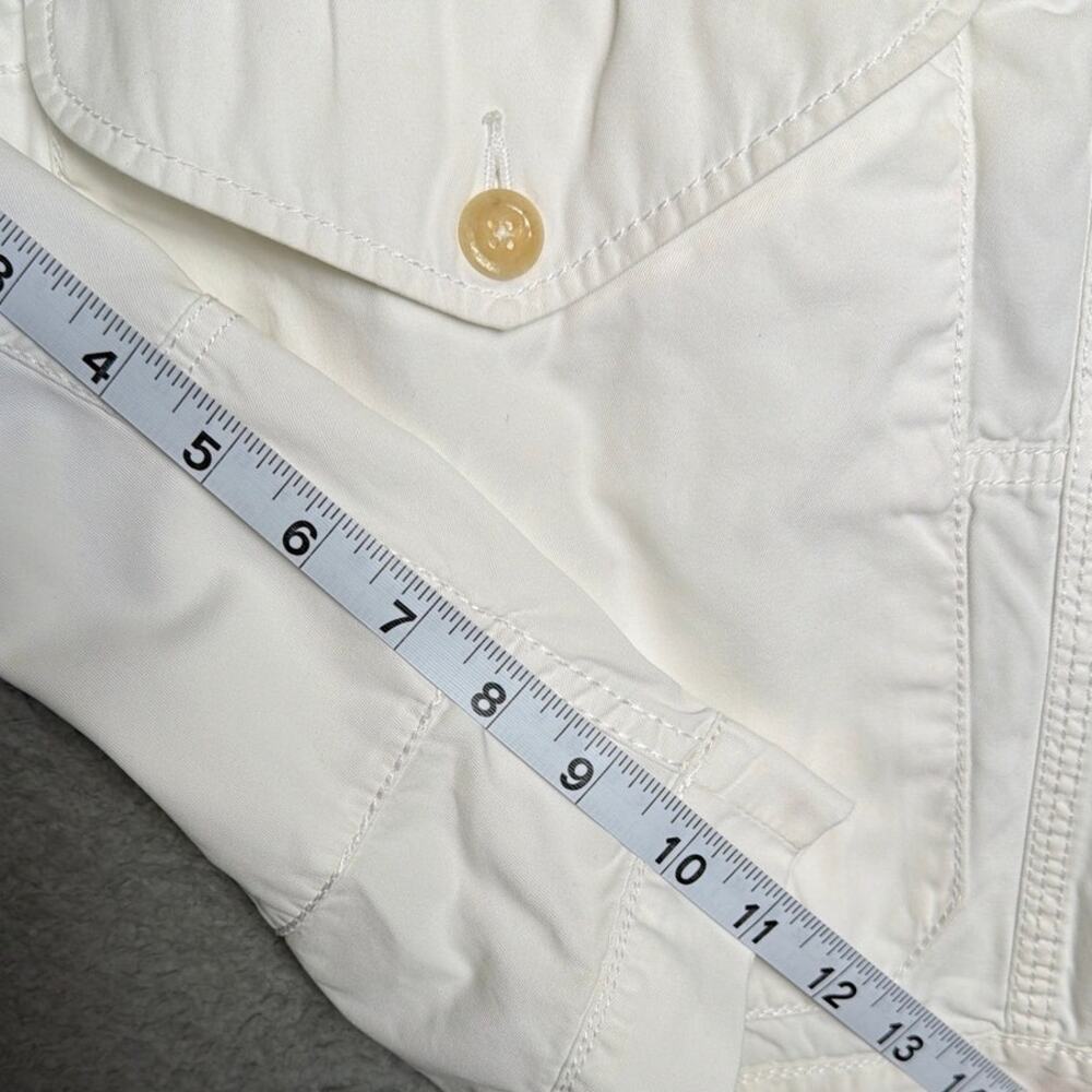 Polo Ralph Lauren White Cargo Shorts Drawstring Waist Size 36 Yacht Preppy - Picture 6 of 12
